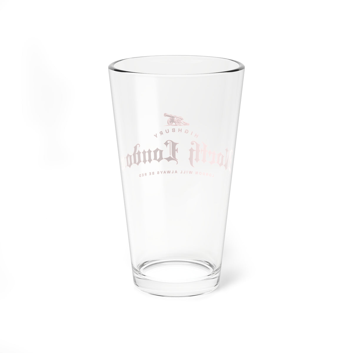 North London Forever Red Print Beer Pint Glass — 16oz