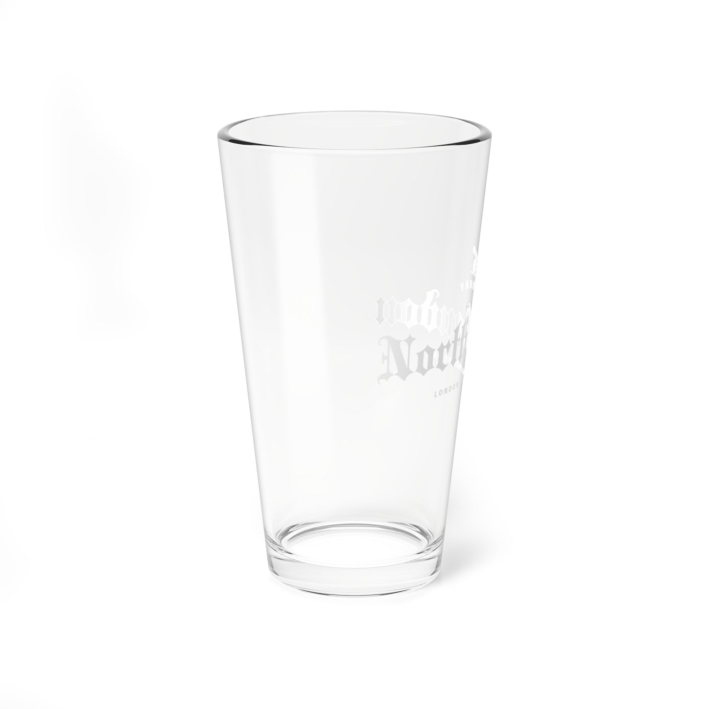 North London Forever White Print Beer Pint Glass — 16oz