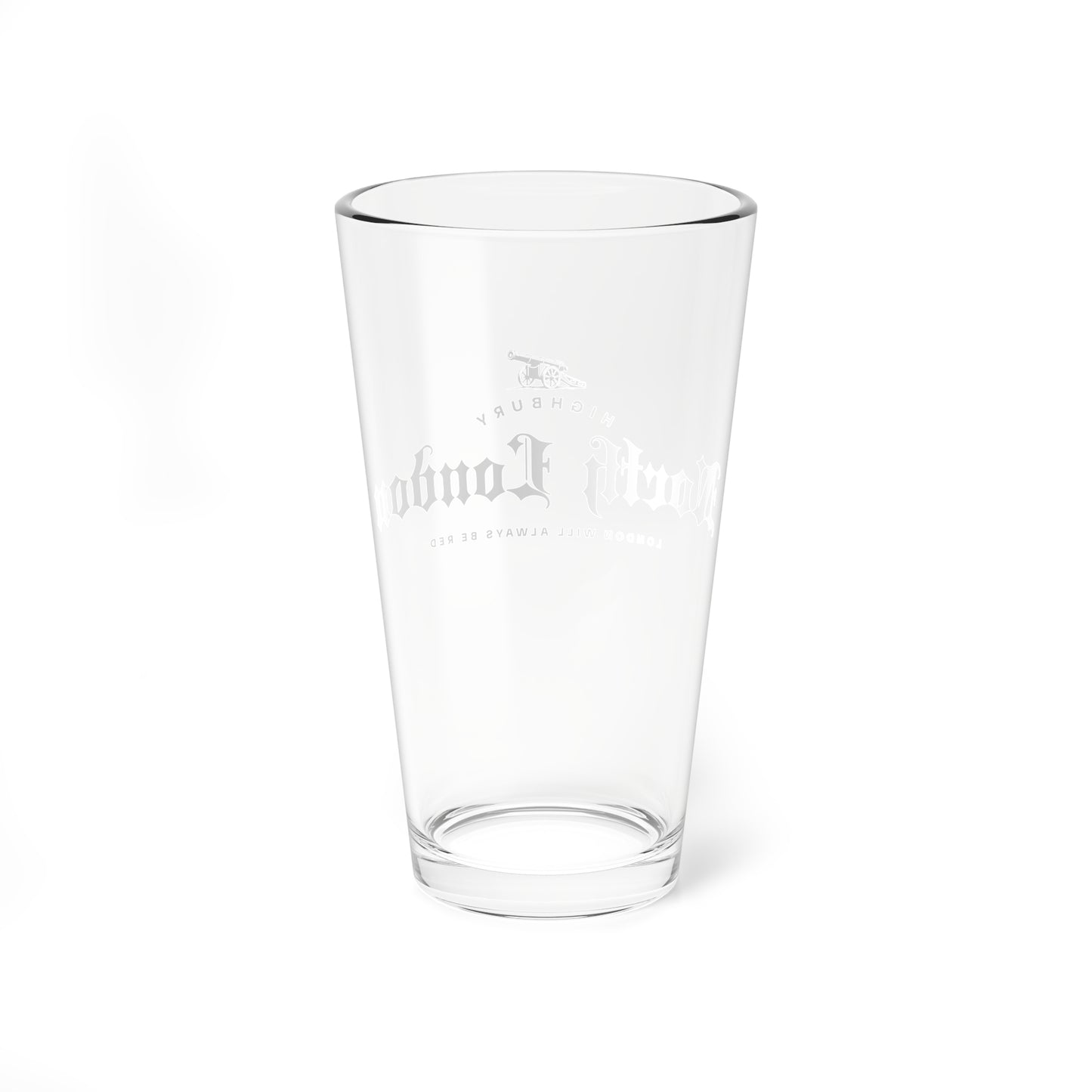 North London Forever White Print Beer Pint Glass — 16oz
