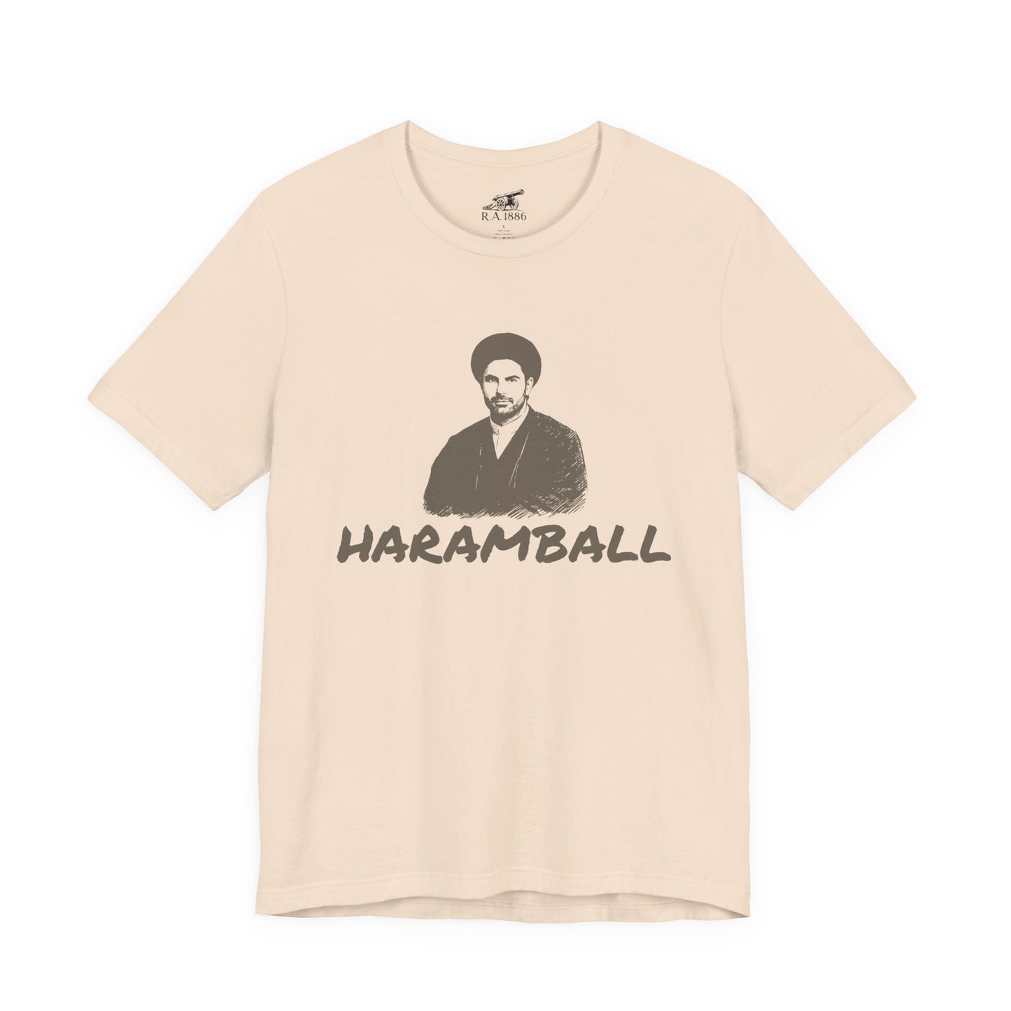 Haramball Anti Football Premier League Champion Retro Portrait Tee — "HARAMBALL" Vintage Graphic Cream T-Shirt