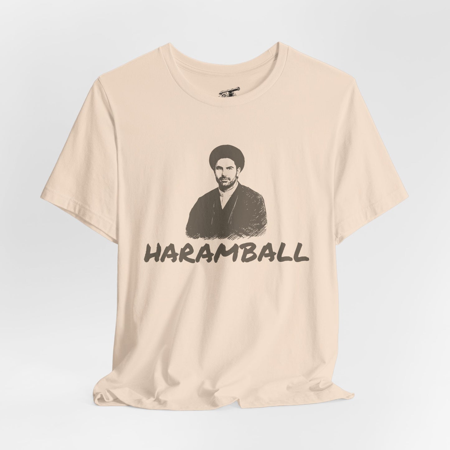 Haramball Anti Football Premier League Champion Retro Portrait Tee — "HARAMBALL" Vintage Graphic Cream T-Shirt