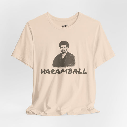 Haramball Anti Football Premier League Champion Retro Portrait Tee — "HARAMBALL" Vintage Graphic Cream T-Shirt