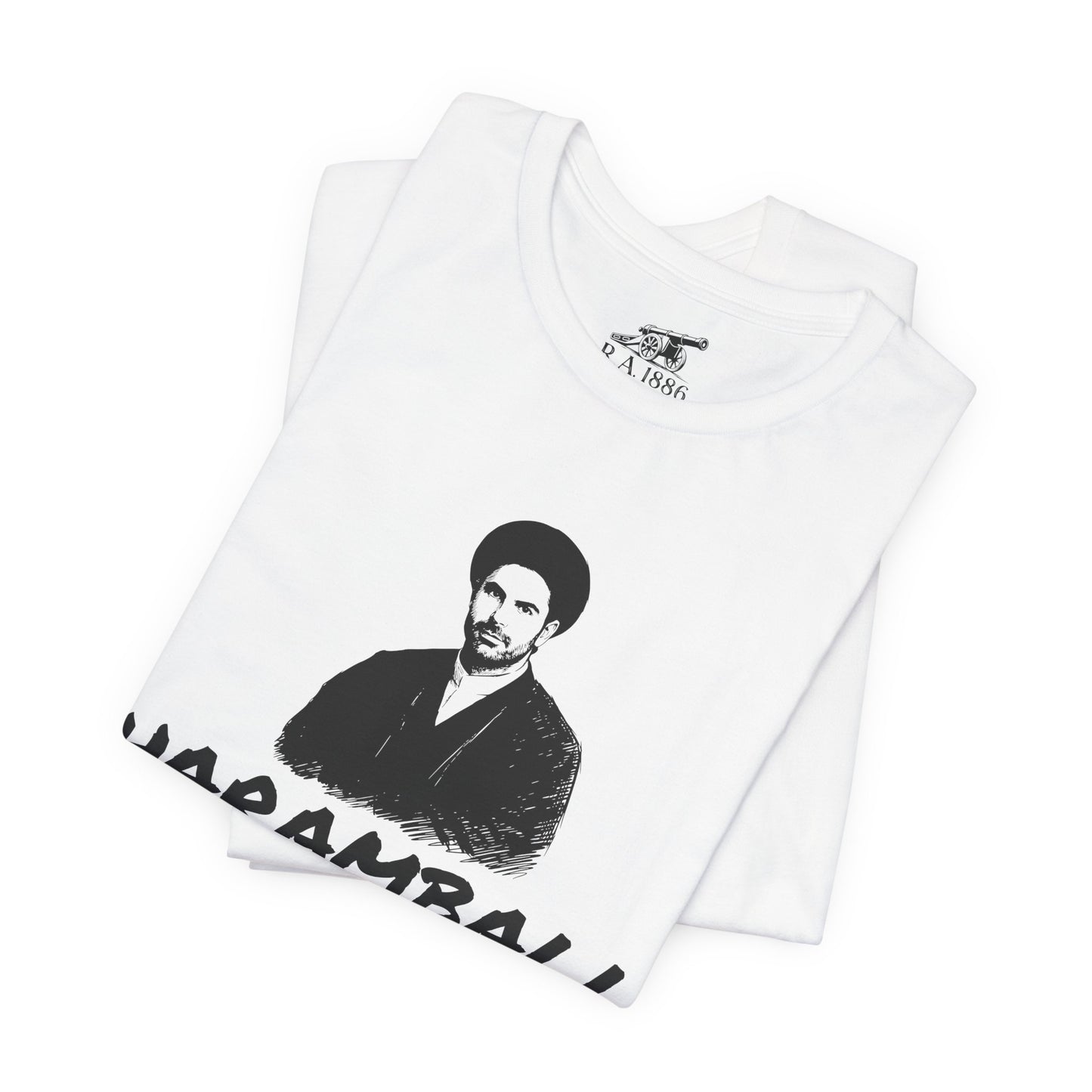 Haramball Anti Football Premier League Champion Retro Portrait Tee — "HARAMBALL" Vintage Graphic White T-Shirt Black Print